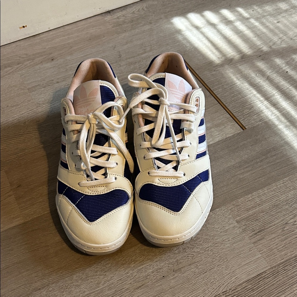 Adidas Classic White and Navy Sneakers